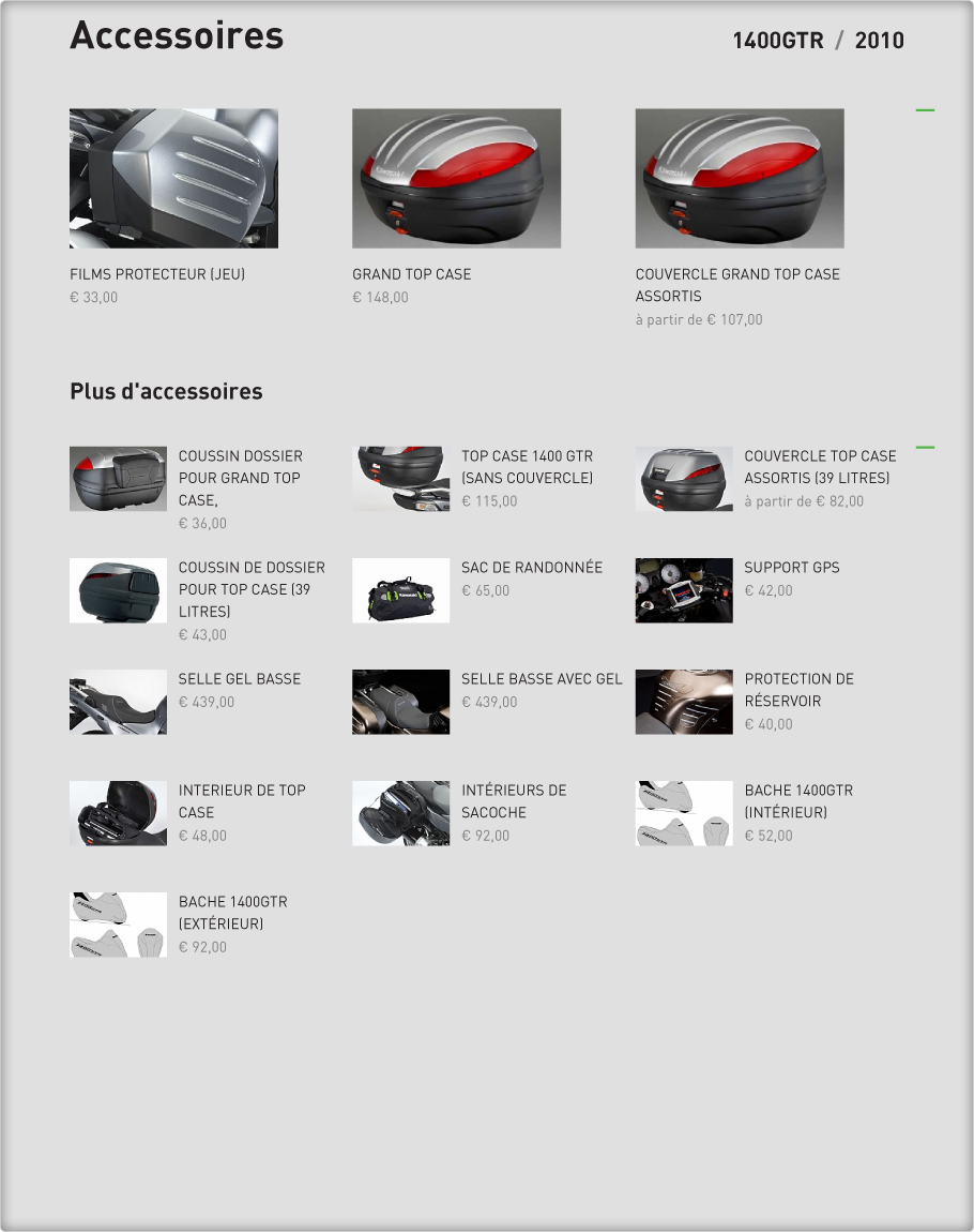 Accessoires : 1400GTR 2010 Kawasaki