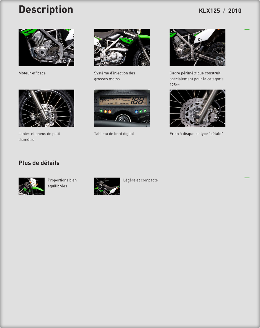 Description : KLX125 2010 Kawasaki