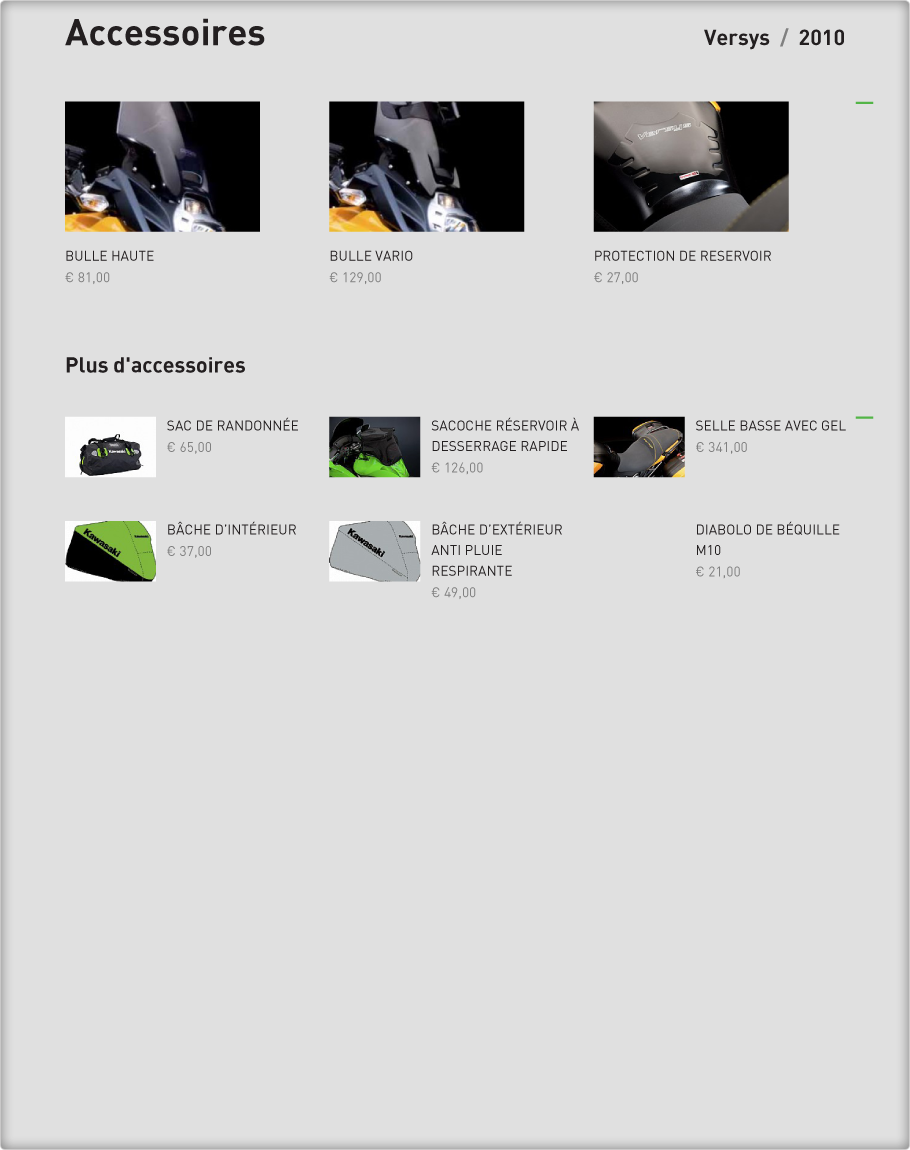 Accessoires : Versys 2010 Kawasaki