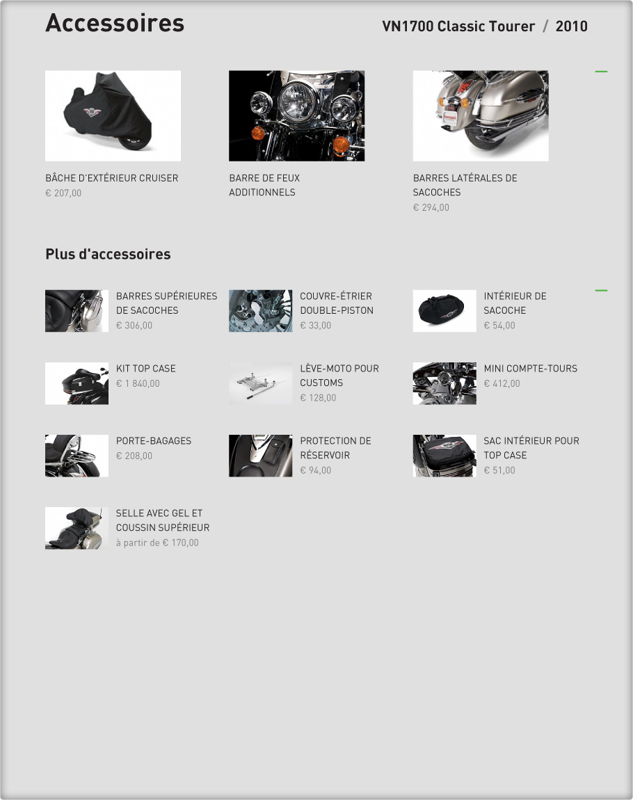 Accessoires : VN1700 Tourer 2010 Kawasaki