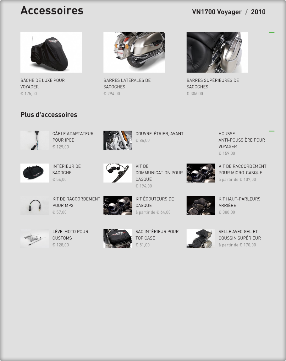 Accessoires : VN1700 Voyager 2010 Kawasaki
