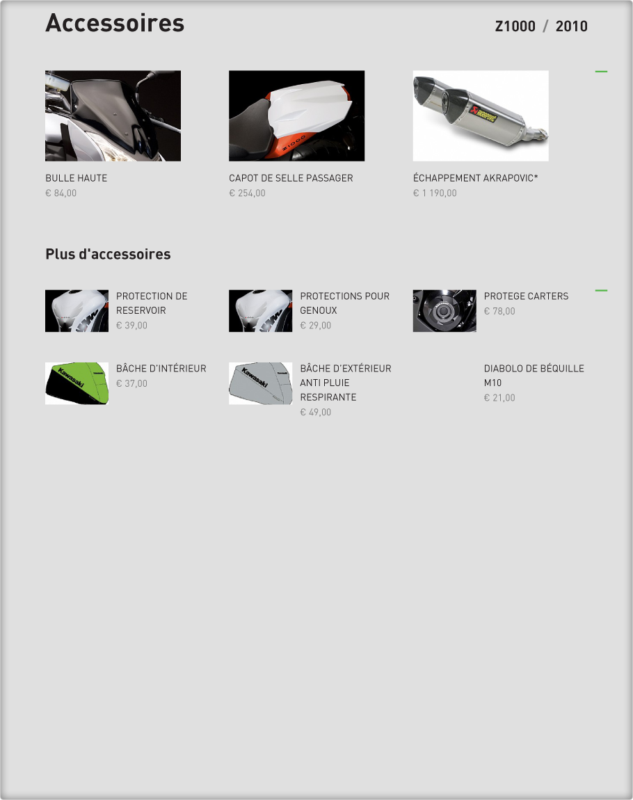Accessoires : Z1000 2010 Kawasaki