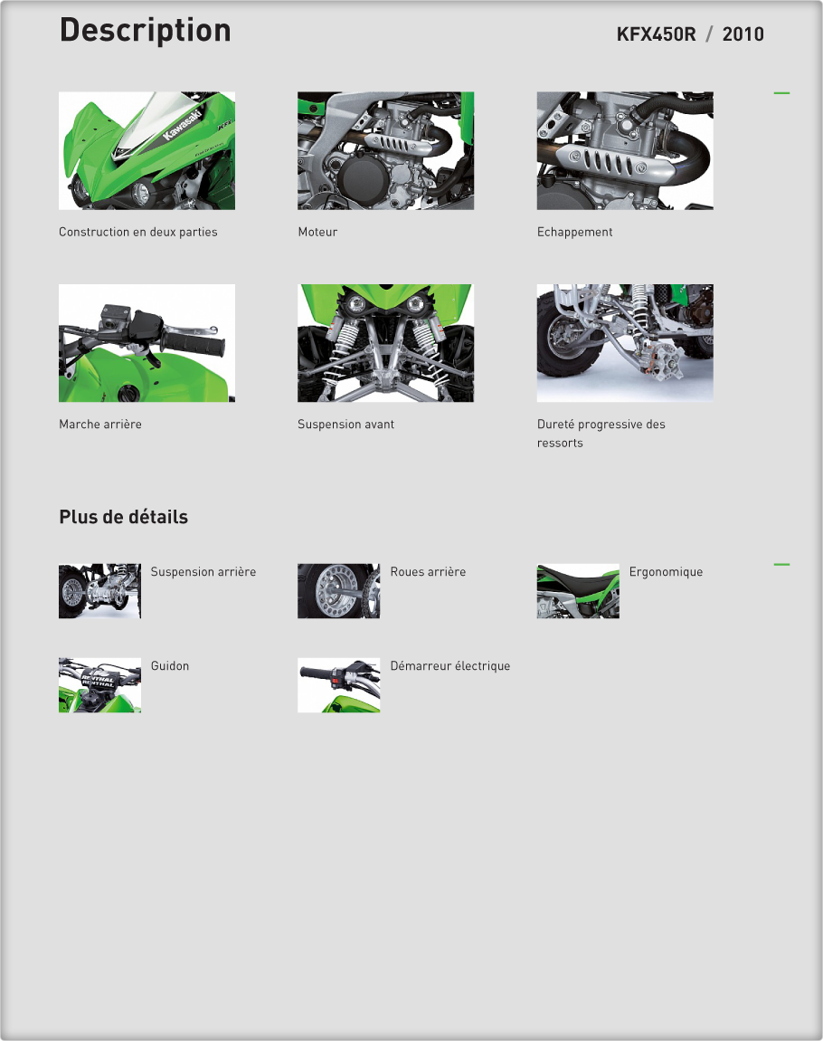 Description : KFX450R 2010 Kawasaki