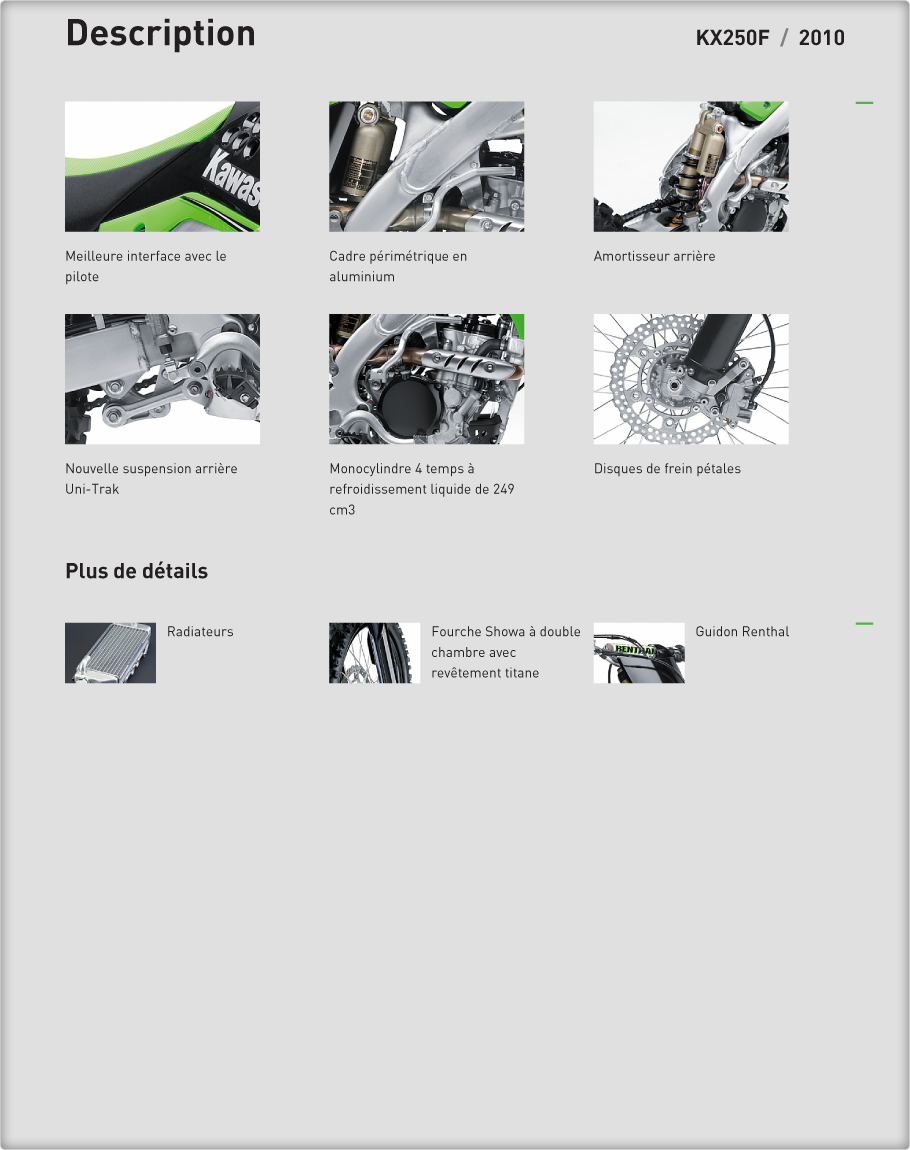 Description : KX250F 2010 Kawasaki
