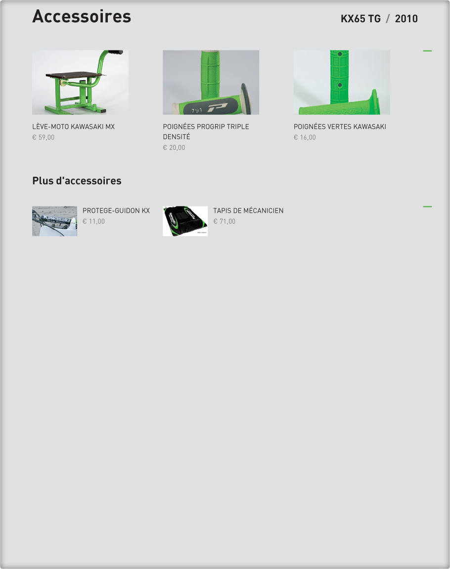 Accessoires : KX65 TG 2010 Kawasaki
