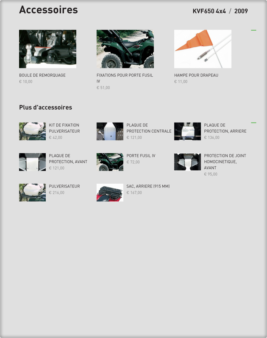 Accessoires : KVF650 4x4 2009 Kawasaki