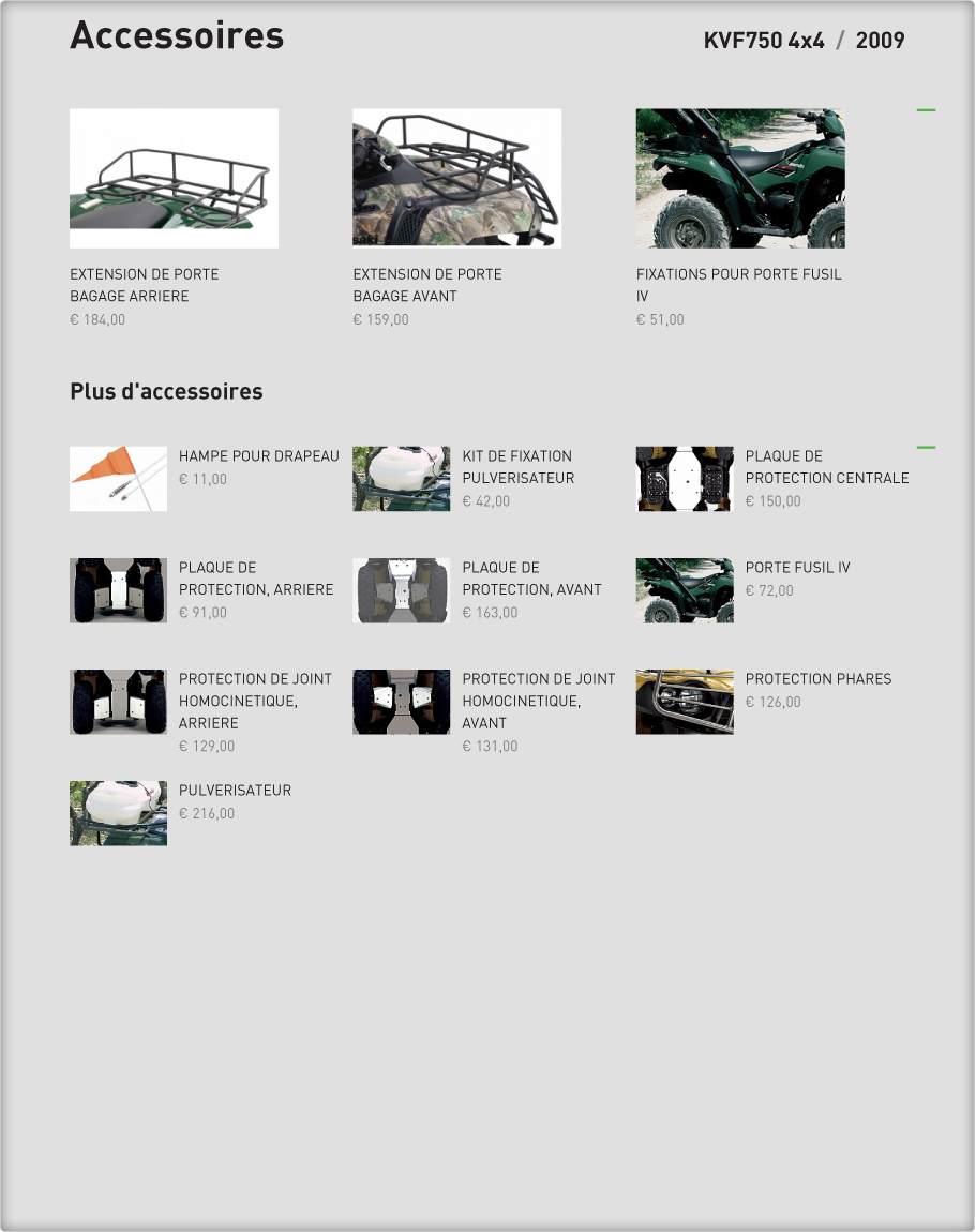 Accessoires : KVF750 4x4 2009 Kawasaki