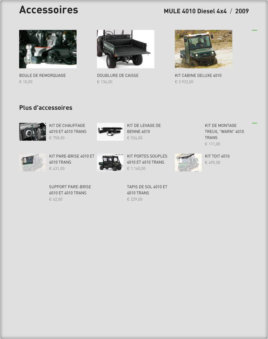 Accessoires : MULE 4010 4x4 2009 Kawasaki