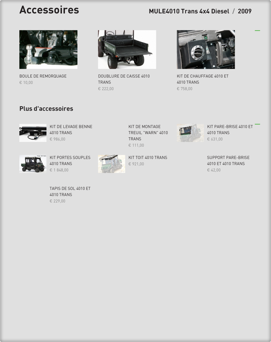 Accessoires : MULE Trans 4x4 2009 Kawasaki