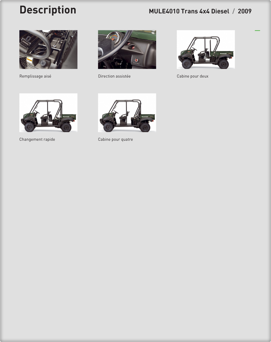 Description : MULE Trans 4x4 2009 Kawasaki