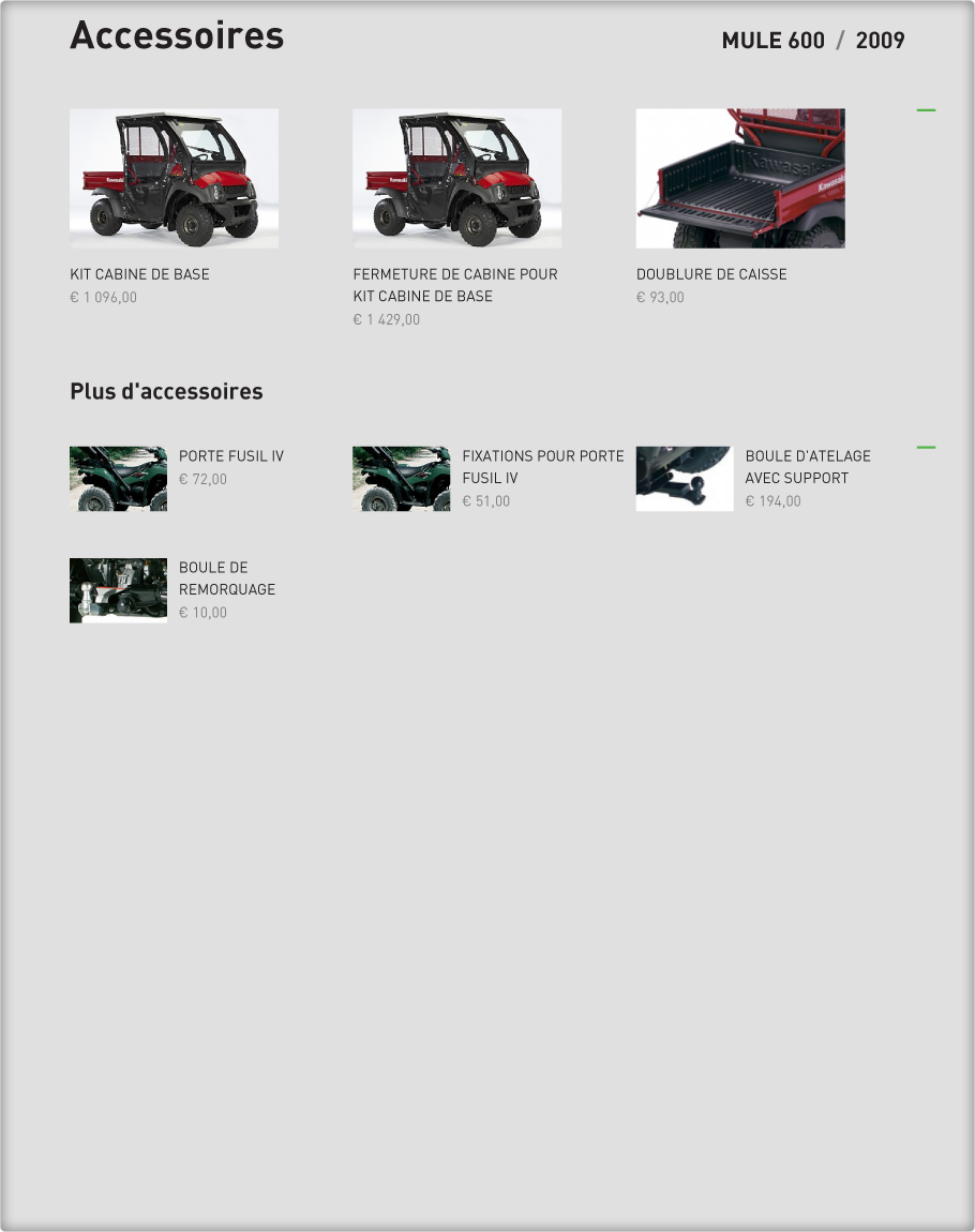Accessoires : MULE 600 2009 Kawasaki